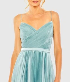 Slim Strap Surplice Top Pleated Dress -Fashion Dress Shop 49715 FrenchBlue CL