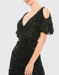Embellished Cold Shoulder Cocktail Dress -Fashion Dress Shop 4988 BLK 3 WS scaled