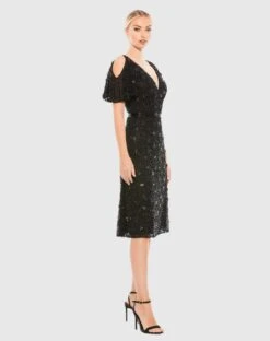 Embellished Cold Shoulder Cocktail Dress -Fashion Dress Shop 4988 BLK 4 WS scaled