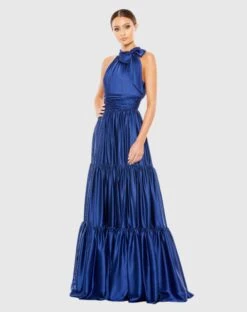 Ruffle Halter Neck Gown -Fashion Dress Shop 50658 Sapphire AB scaled
