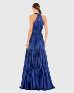 Ruffle Halter Neck Gown -Fashion Dress Shop 50658 Sapphire BK 1 scaled