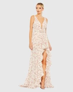 Floral Print Sleeveless Ruffled High-Low Gown -Fashion Dress Shop 50659 PIM Default 1 WS