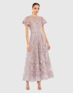 Embroidered High Neck Cap Sleeve A Line Gown 9 Embroidered High Neck Cap Sleeve A Line Gown -Fashion Dress Shop 50665 Lilac AB scaled