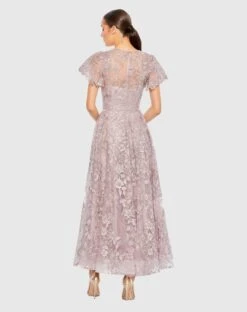 Embroidered High Neck Cap Sleeve A Line Gown 10 Embroidered High Neck Cap Sleeve A Line Gown -Fashion Dress Shop 50665 Lilac BK scaled