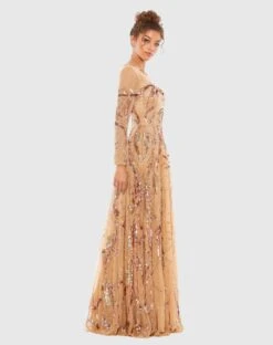 Long Sleeve Embellished Illusion Evening Gown -Fashion Dress Shop 5217 CML 4 WS scaled