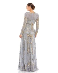 Long Sleeve Embellished Illusion Evening Gown -Fashion Dress Shop 5217 PLG 2 WS scaled