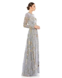 Long Sleeve Embellished Illusion Evening Gown -Fashion Dress Shop 5217 PLG 4 WS scaled