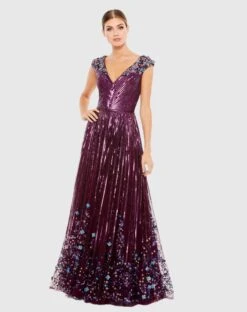 Sequin & Floral Embellished Evening Gown -Fashion Dress Shop 5223 AME 1 WS scaled