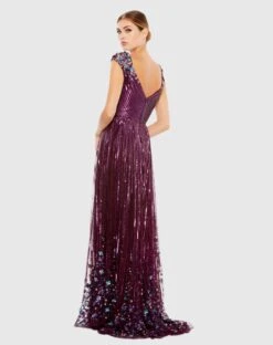 Sequin & Floral Embellished Evening Gown -Fashion Dress Shop 5223 AME 2 WS scaled