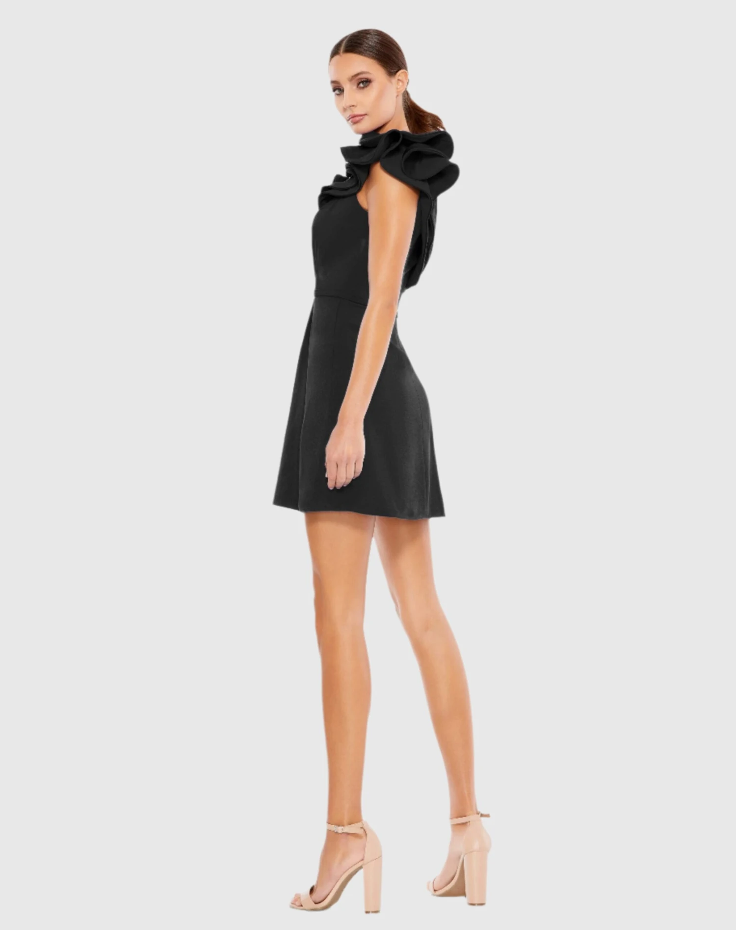 One Shoulder Ruffle Mini Dress 9 One Shoulder Ruffle Mini Dress - Image 9