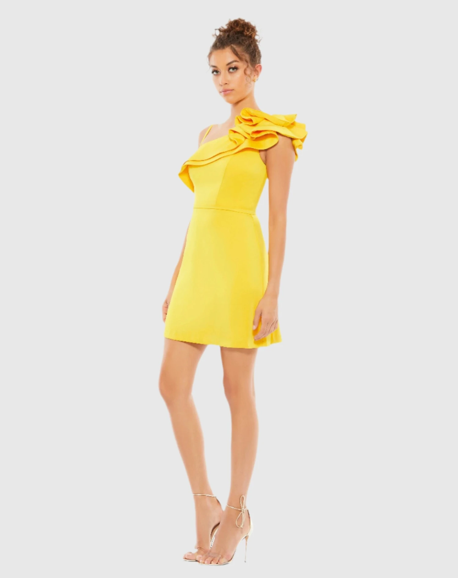 One Shoulder Ruffle Mini Dress 3 One Shoulder Ruffle Mini Dress - Image 3