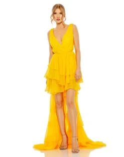 High Low Tiered Gown With Built In Bodysuit | Sample | Sz. 2 -Fashion Dress Shop 55320 Sunshine AB scaled