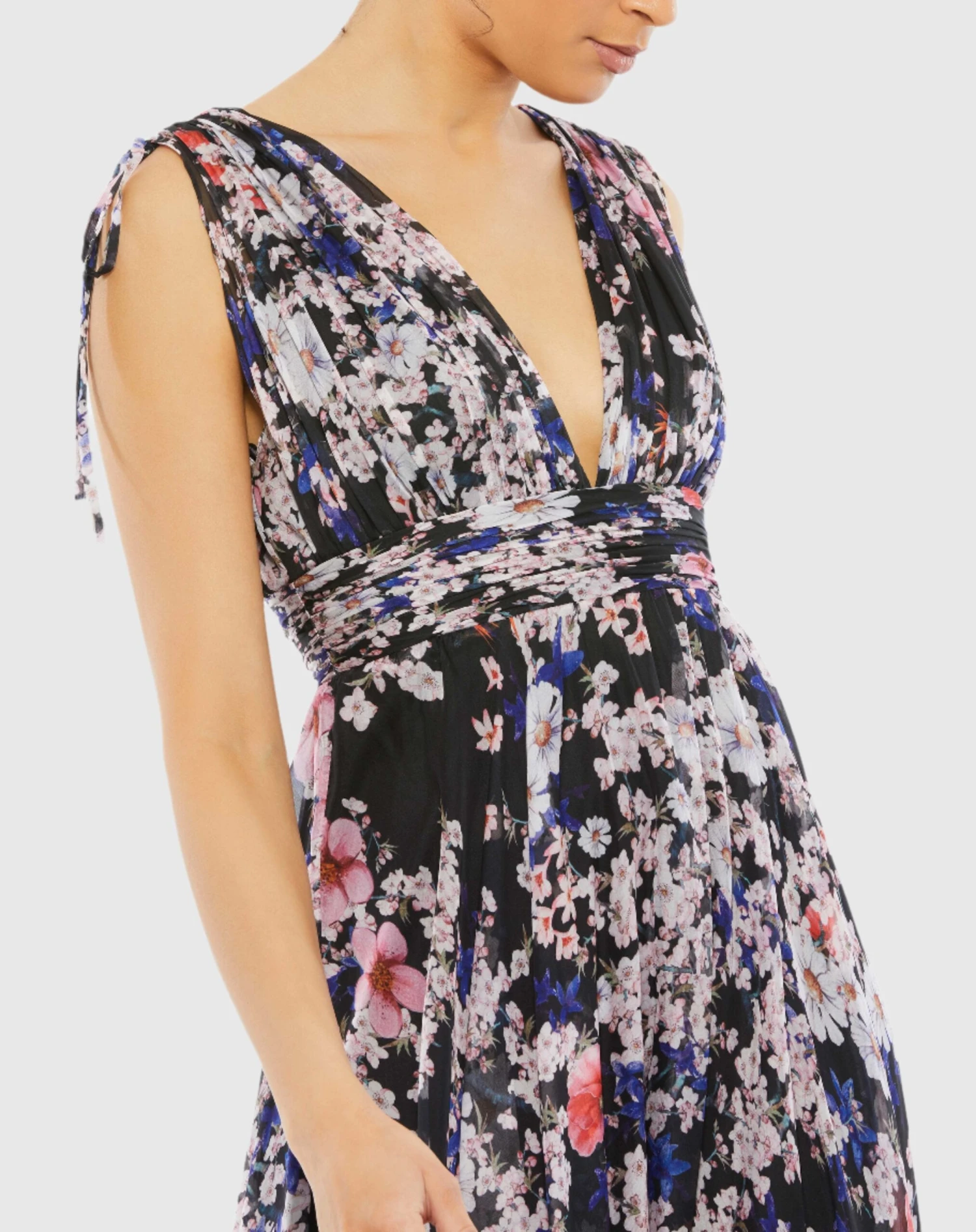 Floral Tie Shoulder V-Neck Maxi Dress 3 Floral Tie Shoulder V-Neck Maxi Dress - Image 3