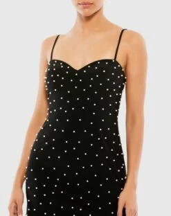 Sleeveless Pearl Encrusted Sweetheart Mini Dress -Fashion Dress Shop 55678 Black CL scaled