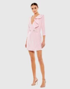 Ruffled Faux Tuxedo Mini Dress