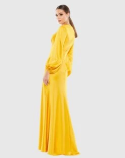 Charmeuse Empire Waist Blouson Sleeve Gown -Fashion Dress Shop 55693 MGO 2 WS scaled