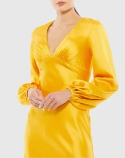 Charmeuse Empire Waist Blouson Sleeve Gown -Fashion Dress Shop 55693 MGO 3 WS scaled