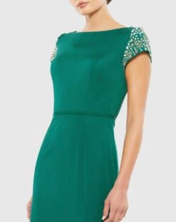 Beaded Cap Sleeve Bateau Column Dress 8 Beaded Cap Sleeve Bateau Column Dress -Fashion Dress Shop 55718 EmeraldGreen CL scaled