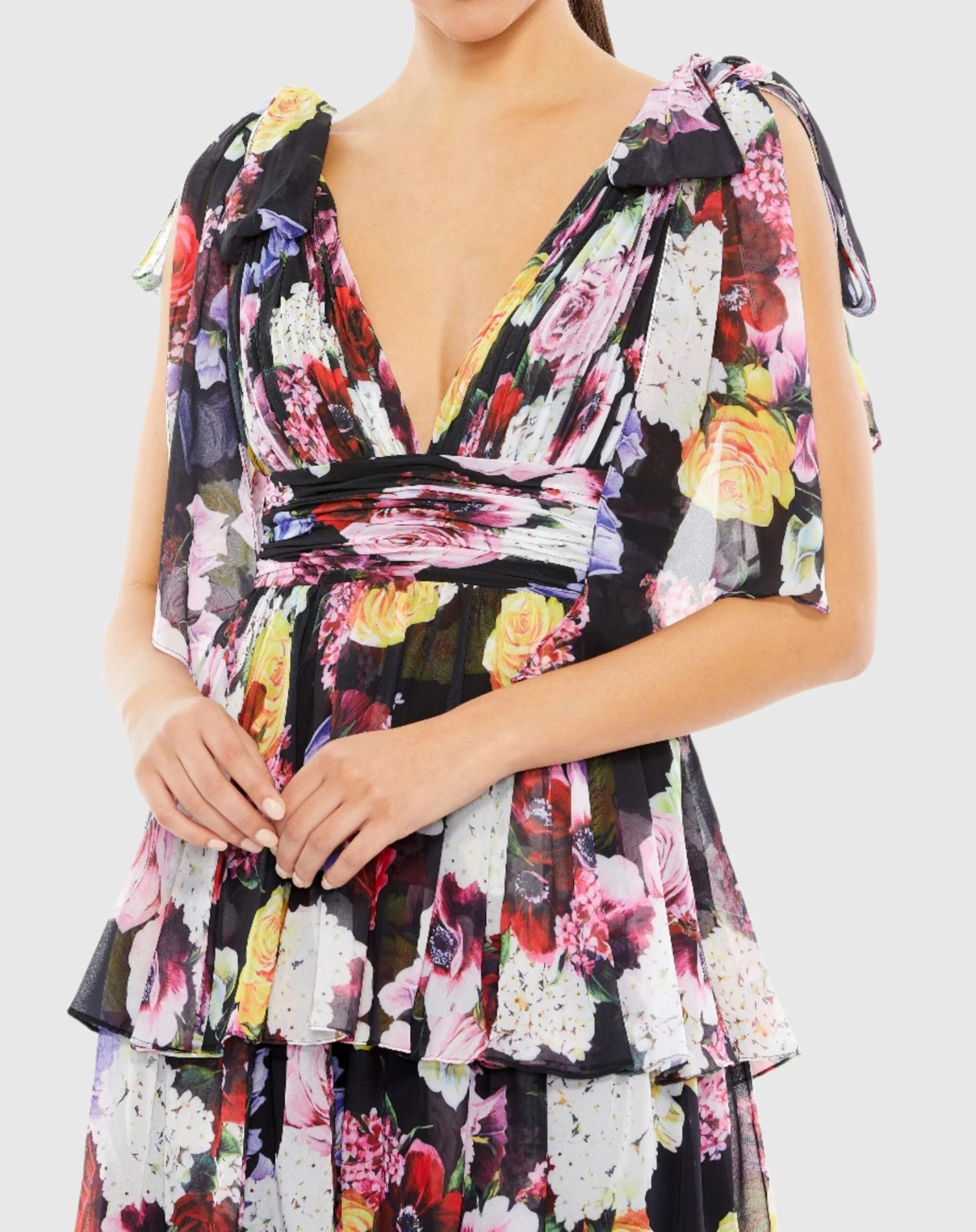 Floral Print Ruffled Sleeveless Soft Tie Dress 3 Floral Print Ruffled Sleeveless Soft Tie Dress - Image 3
