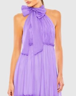 Ruched Tiered High Neck Bow A Line Gown -Fashion Dress Shop 55848 Orchid CL scaled