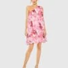 Floral Print One-Shoulder Mini Dress