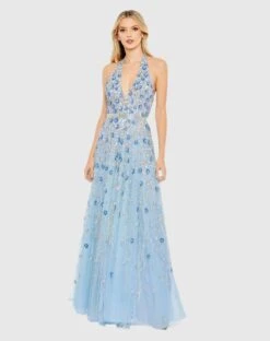 Floral Embellished Halter Strap A Line Gown -Fashion Dress Shop 5654 PowderBlue AB scaled