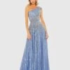 Beaded Embellished One Shoulder A Line Gown