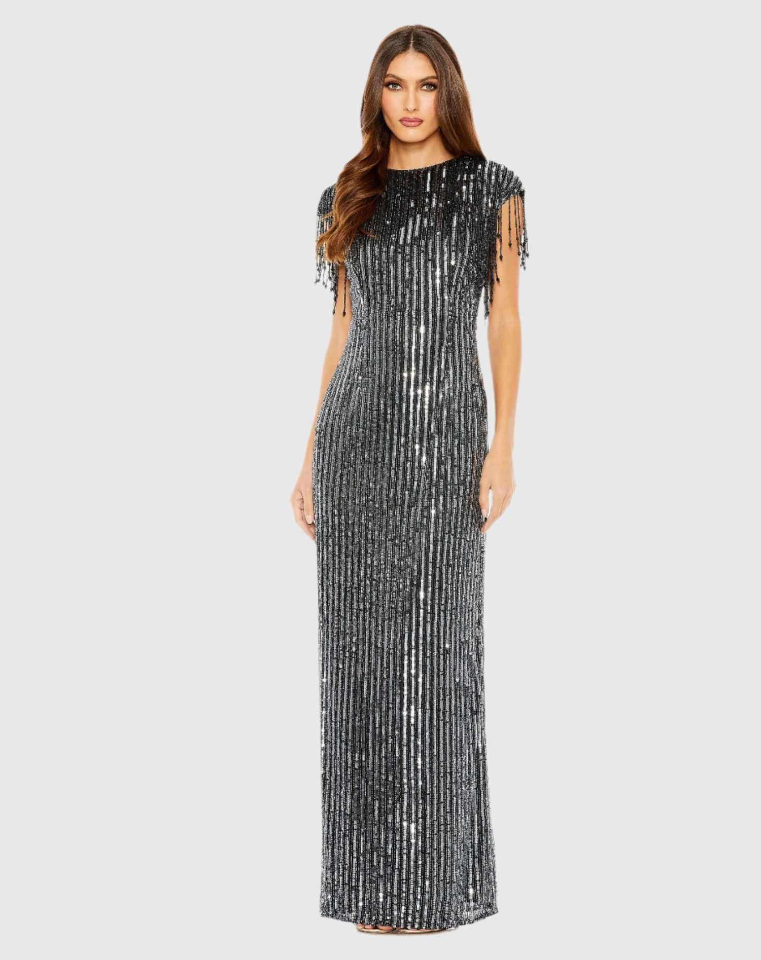 Embellished Fringe Gown 1 Embellished Fringe Gown