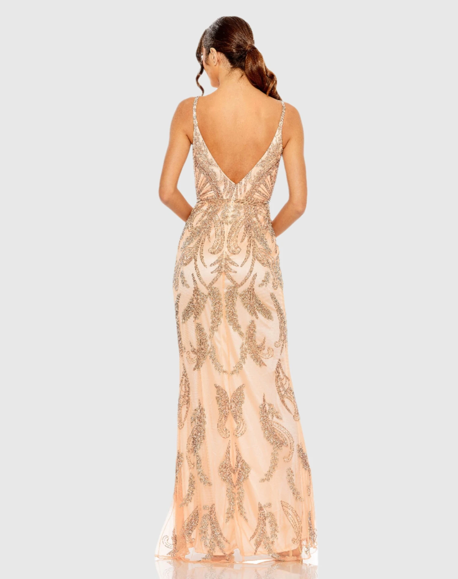 V Neck Sequin Embellished Gown 2 V Neck Sequin Embellished Gown - Image 2