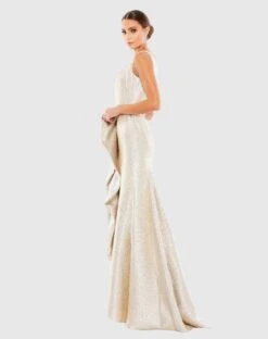 One Shoulder Metallic Ruffled Evening Gown -Fashion Dress Shop 66975 OYS 4 WS scaled