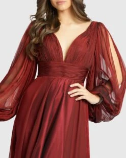 Chiffon Open Sleeve A Line Gown -Fashion Dress Shop 67414 GRN 3 WS scaled