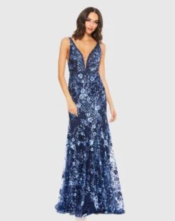 Floral Embellished Sleeveless Plunge Neck Gown 9 Floral Embellished Sleeveless Plunge Neck Gown -Fashion Dress Shop 67481 Twilight AB scaled