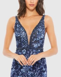 Floral Embellished Sleeveless Plunge Neck Gown 11 Floral Embellished Sleeveless Plunge Neck Gown -Fashion Dress Shop 67481 Twilight CL scaled