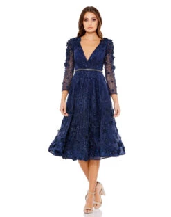 Fashion Dress Shop 21 Floral Appliqué Fit And Flare Dress