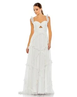 Ruffle Tiered Sleeveless Flowy A Line Gown -Fashion Dress Shop 68093 White AB 1 scaled