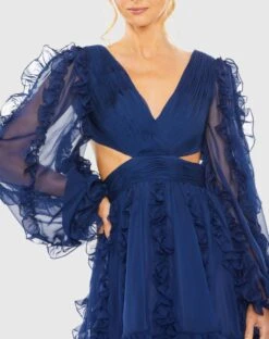 V Neck Corset Back Long Puff Sleeve Ruffle Dress 5 V Neck Corset Back Long Puff Sleeve Ruffle Dress -Fashion Dress Shop 68418 Indigo CL scaled