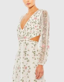 Long Sleeve Embellished Cut Out A-Line Gown -Fashion Dress Shop 70159 IMU 3 WS