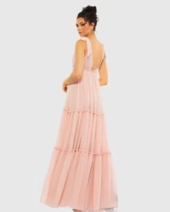 Tiered V-Neck Plunging Maxi Dress -Fashion Dress Shop 70188 BSH 2 WS