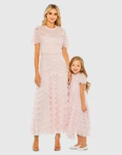 High Neck Short Sleeve Tiered Ruffle A Line Dress 12 High Neck Short Sleeve Tiered Ruffle A Line Dress -Fashion Dress Shop 8061 8055 Rose AB b59e6740 701e 4123 96a5 69aee425b597