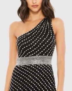 Beaded One Shoulder Gown -Fashion Dress Shop 9107 BLK 3 WS scaled