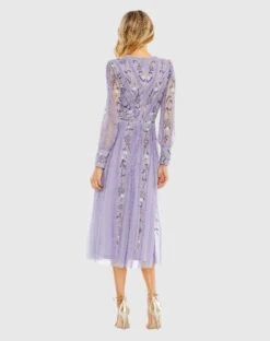 Long Sleeve Embroidered Wrap Midi Dress -Fashion Dress Shop 9133 LIL 2 WS scaled