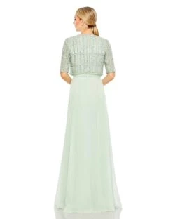 Chiffon Gown W/ Fully Beaded 1/4 Sleeve Top -Fashion Dress Shop 9180 SAG 2 WS 1d5c7473 5f9f 4e7b a2fc b924eb642a77 scaled