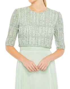 Chiffon Gown W/ Fully Beaded 1/4 Sleeve Top -Fashion Dress Shop 9180 SAG 3 WS 91041673 b95c 413c a38d caafb0798a2e scaled