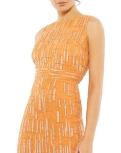 Abstract Beaded Sleeveless Midi Sheath Dress -Fashion Dress Shop 93597 Saffron CL 1f49dd04 9900 48b0 a6ca a633ce446b69 scaled