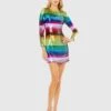 Long Sleeve Sequin Rainbow Dress