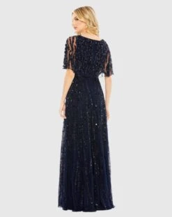 Embellished V-neck Column Gown -Fashion Dress Shop 93784 MID 2 WS scaled