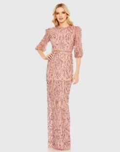 Sequined Elbow Sleeve Gown -Fashion Dress Shop 93790 Rosewood AB 1 scaled