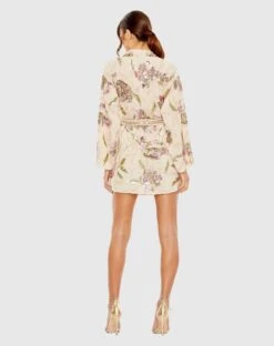 Beaded Floral Robe Dress -Fashion Dress Shop 93817 Champagne BK scaled