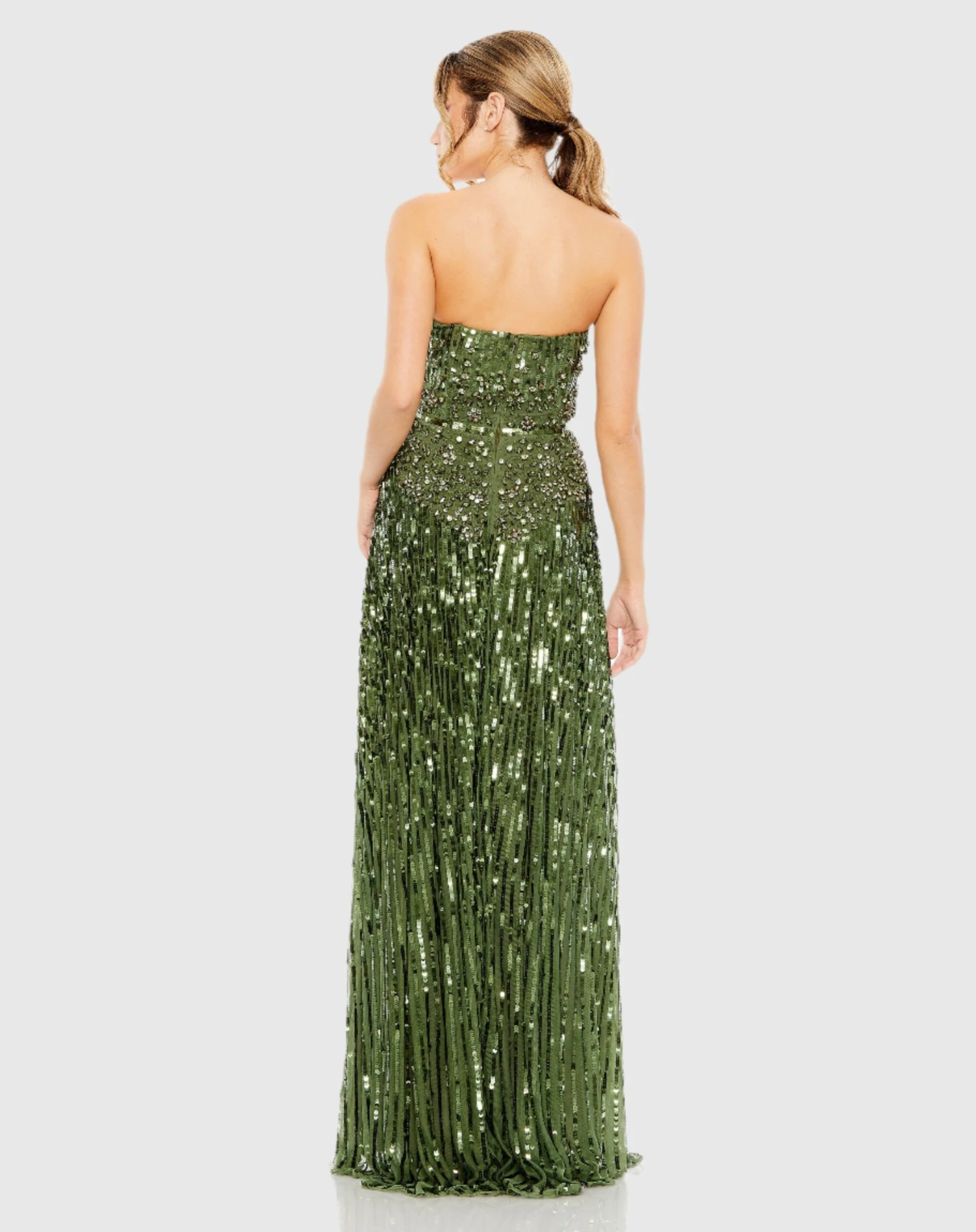 Strapless Hand Embellished Beaded A Line Gown 5 Strapless Hand Embellished Beaded A Line Gown - Image 5