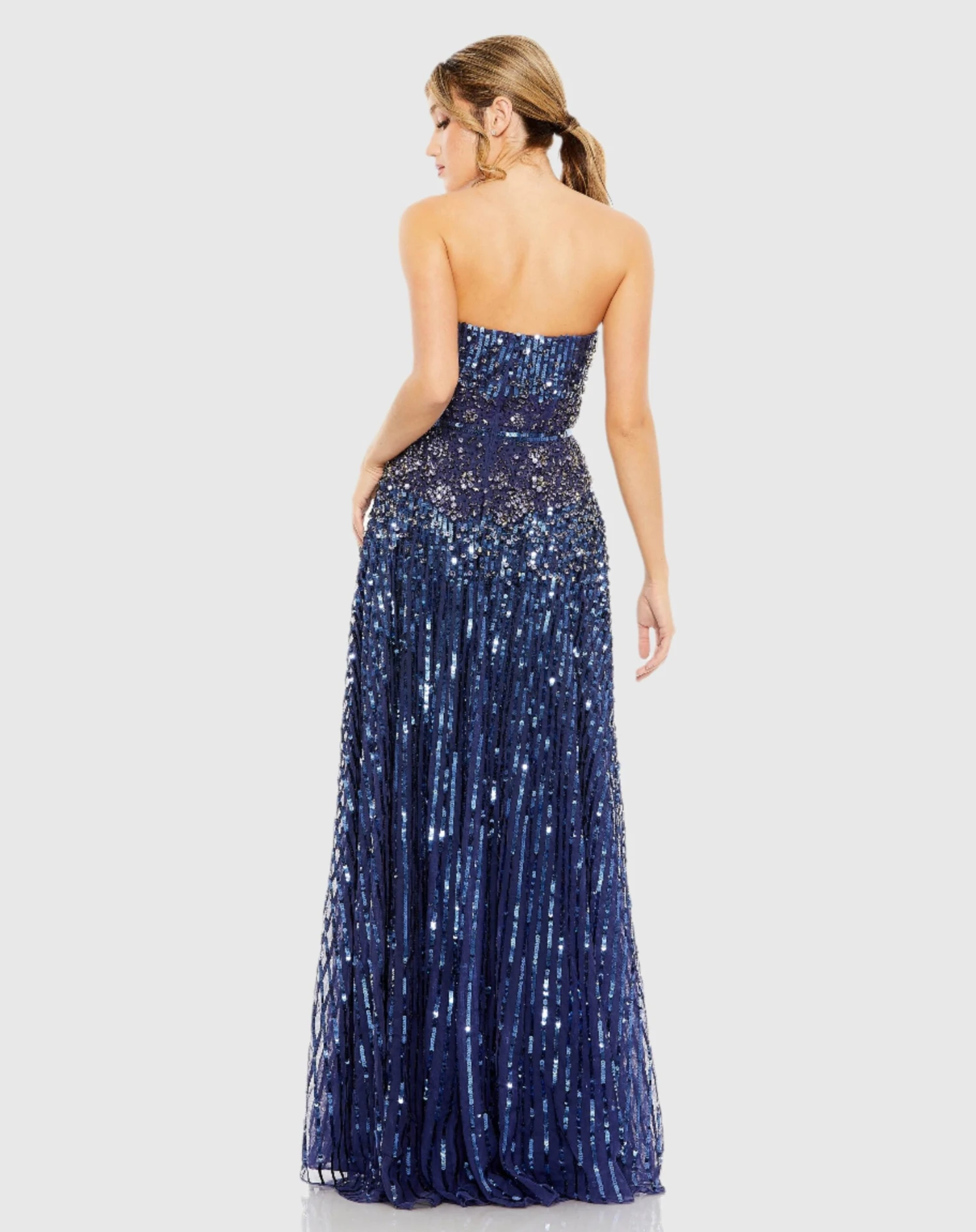 Strapless Hand Embellished Beaded A Line Gown 2 Strapless Hand Embellished Beaded A Line Gown - Image 2